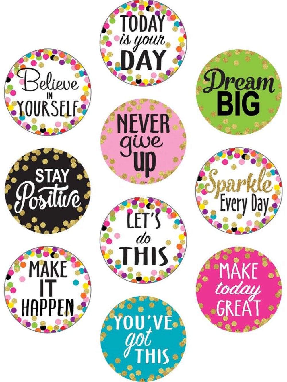 Confetti Positive Sayings Accents